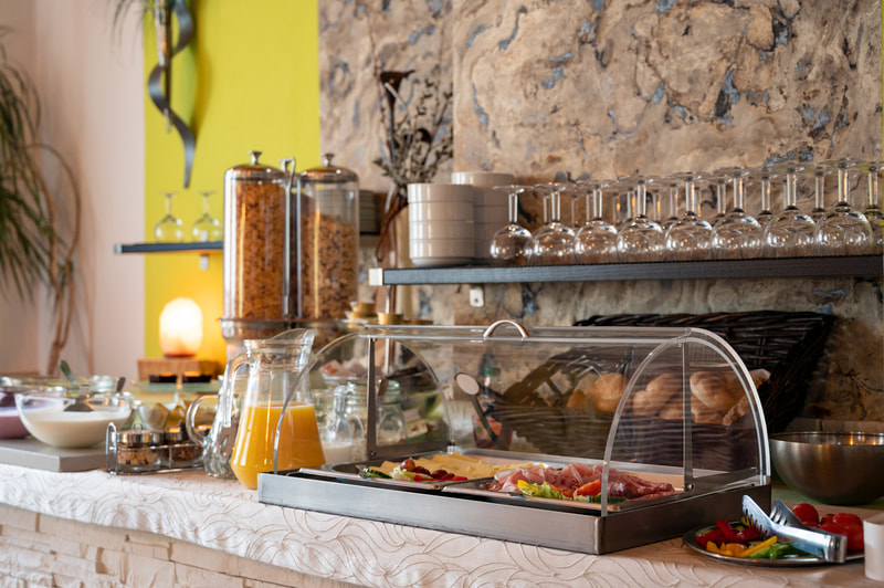 Breakfast buffet in the Bed & Breakfast Sandhof in Knittelfeld - close to the Red Bull Ring and the mur cycle path